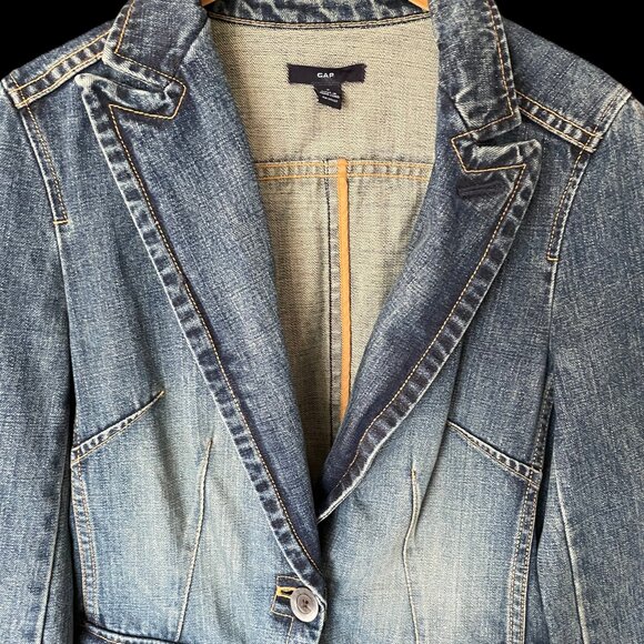 Vintage Y2K 2002 GAP Denim Jacket Size Small 100% Cotton Hong Kong - Picture 3 of 7